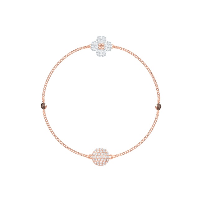 Swarovski Remix Collection Clover Armband, weiss, rosé vergoldet - M5451088
