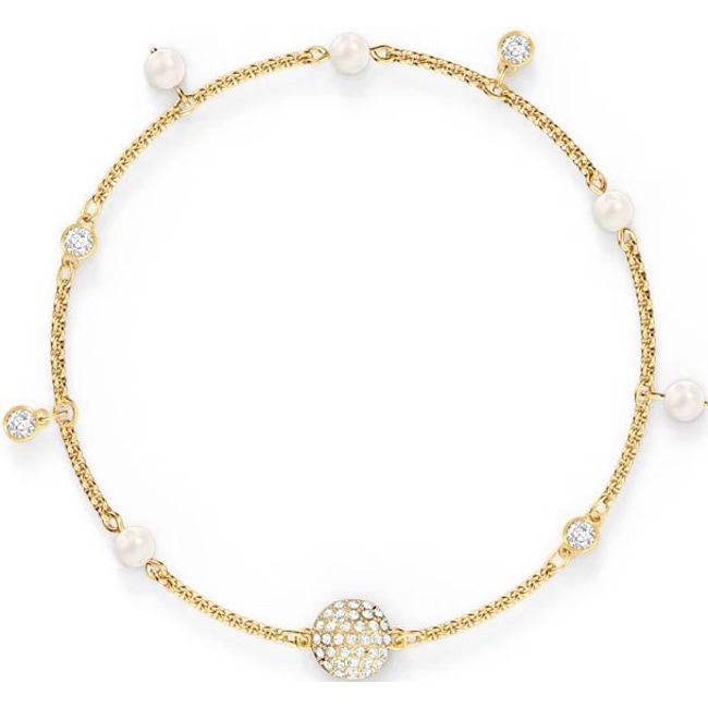 Swarovski Remix Collection Strand Delicate Pearl Bracelet, blanc, métal doré - 5556904