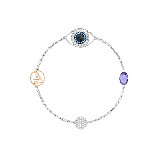 Swarovski Remix Collection Evil Eye bracelet, Purple, Metallmix Swarovski Remix Collection Evil Eye bracelet, Purple, Metallmix - M5421438