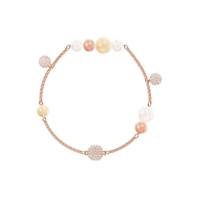 Swarovski Remix Collection Pearl bracelet, Multicoloured, pink gold plated - M5479007