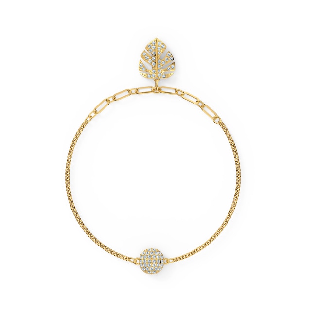 Swarovski Remix Collection Tropical Leaf Armband, weiss, vergoldet - M5535262