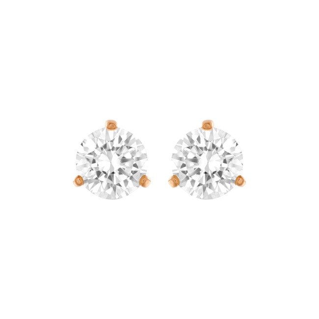Swarovski Boucles d'oreilles Solitaire, blanc, métal doré rose - 5112156