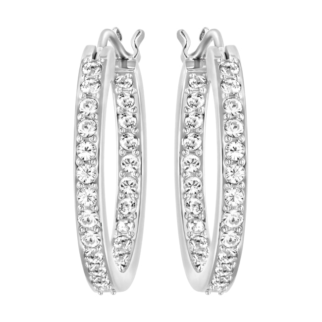 Swarovski Sommerset Creoles, white, rhodium plated - 1172374
