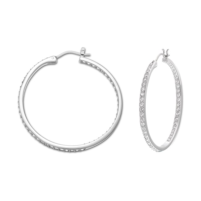 Swarovski Sommerset Kreolen, weiss, rhodiniert - 5528457