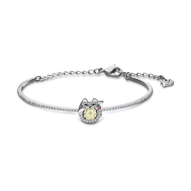 Swarovski Sparkling Dance Cat Bangle, Multicoloured, rhodium plated - 5537487