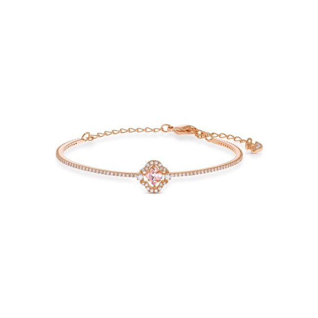 Swarovski Sparkling Dance Clover Bangle, pink gold plated - 5516476