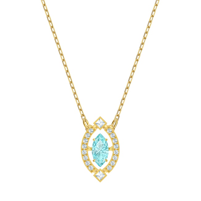 Swarovski Sparkling Dance Halskette, blau, vergoldet - 5497474