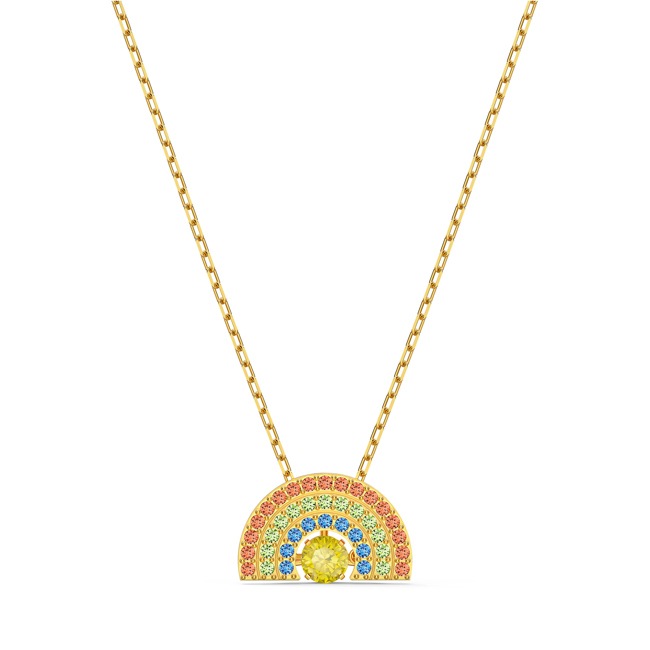 Swarovski Sparkling Dance Rainbow necklace, Multicoloured, gold plated - 5521756