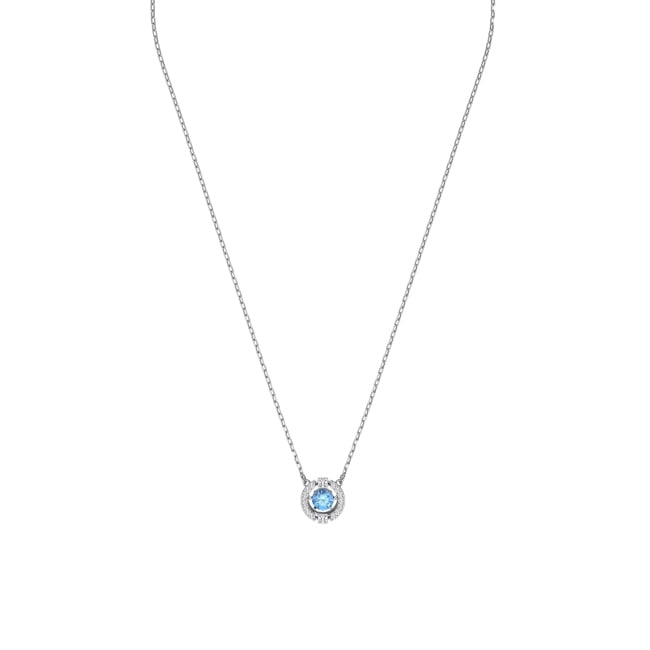 Swarovski Sparkling Dance Round Halskette, blau, rhodiniert - 5279425