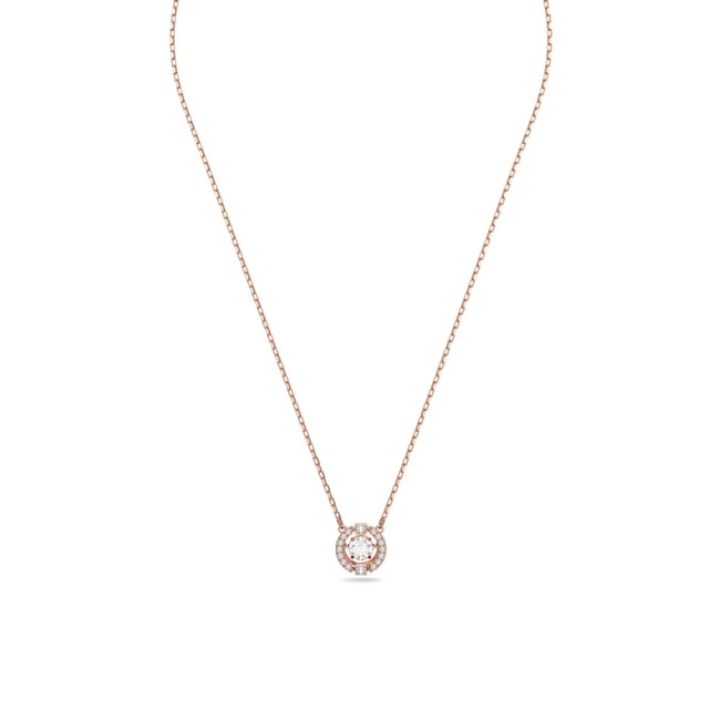 Swarovski Sparkling Dance Round Halskette, weiss, rosé vergoldet - 5272364