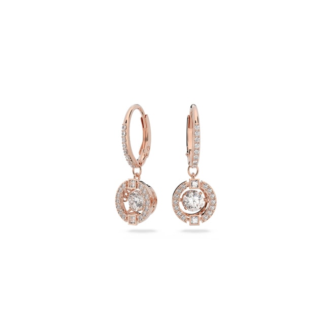 Swarovski Boucles d'oreilles Sparkling Dance, blanc, métal doré rose - 5504753