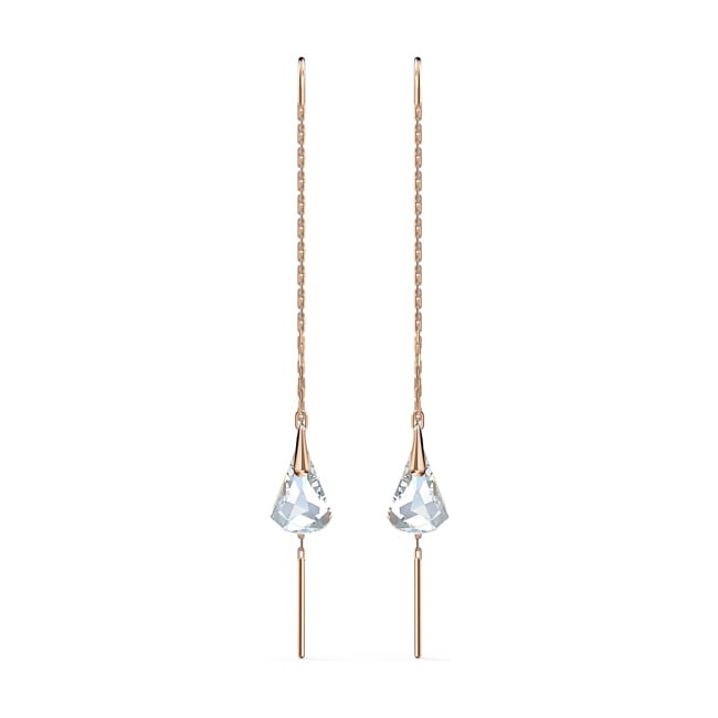 Swarovski Spirit earrings, white, pink gold plated - 5527396