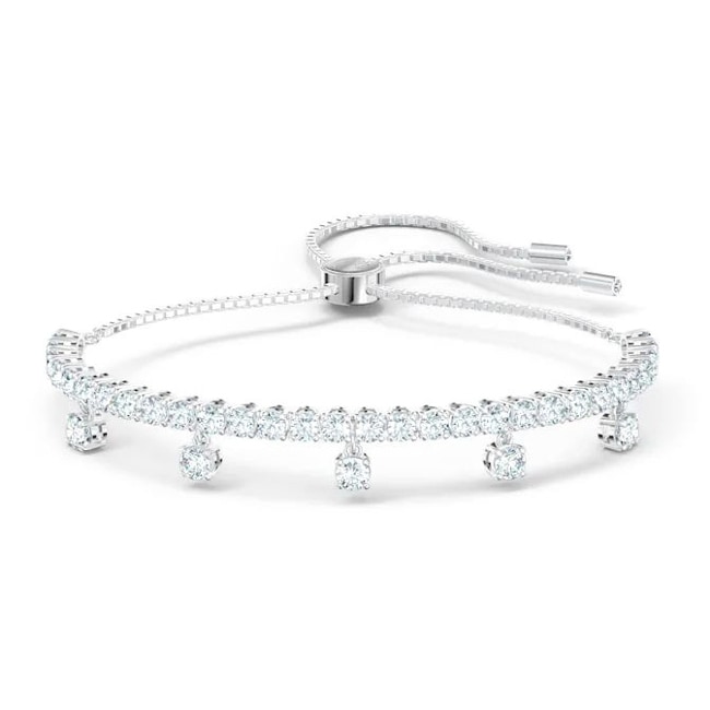 Swarovski Subtle Drops Armband, weiss, rhodiniert - 5556913
