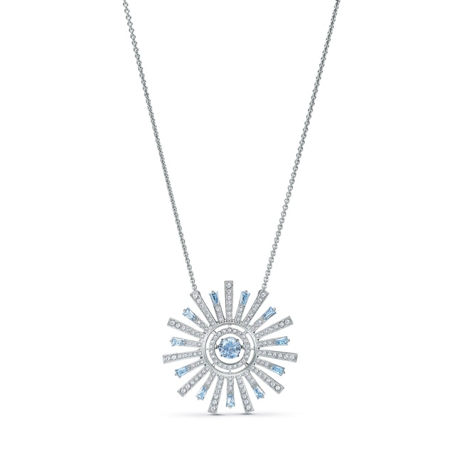 Swarovski Sunshine Halskette, blau, rhodiniert - 5536731