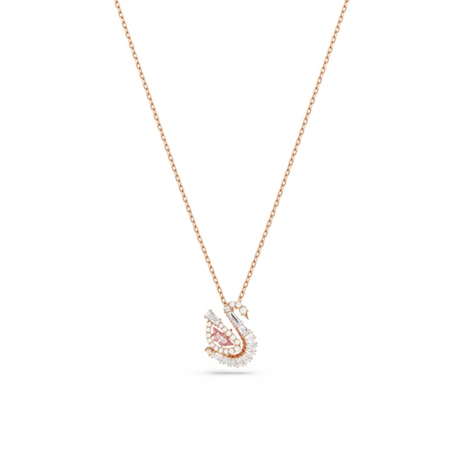 Swarovski Swan Necklace Pink rose gold-plated - 5732414