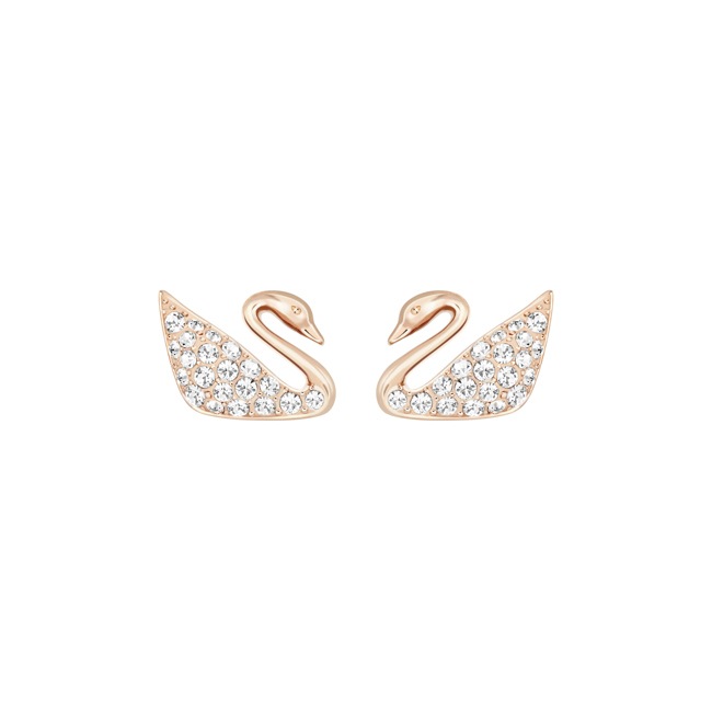Swarovski Swan Ohrstecker, weiss, rosé vergoldet - 5144289