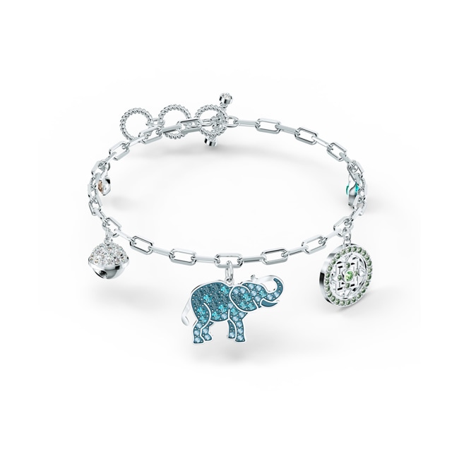 Swarovski Symbolic Elephant bracelet, Multicoloured, rhodium plated - 5521444