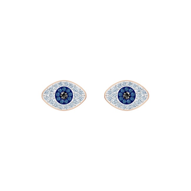 Swarovski Symbolic Evil Eye Ohrstecker, blau, rosé vergoldet - 5510067