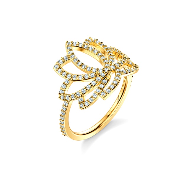 Swarovski Symbolic Lotus Ring, weiss, vergoldet - M5535601