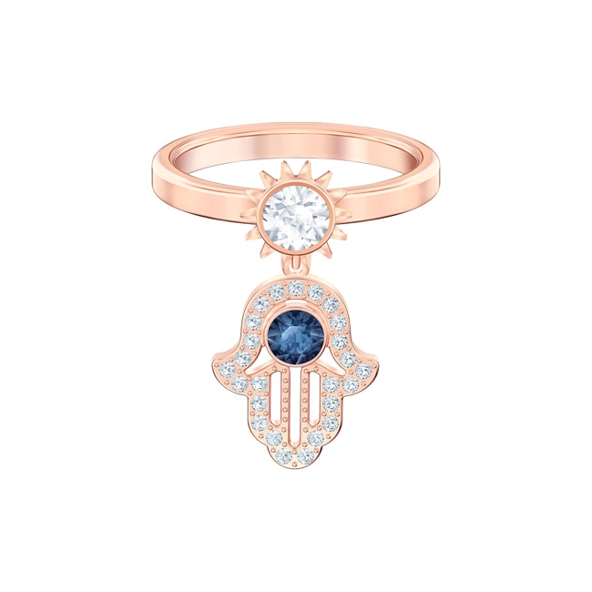 Swarovski Symbolic Ring, blau, rosé vergoldet