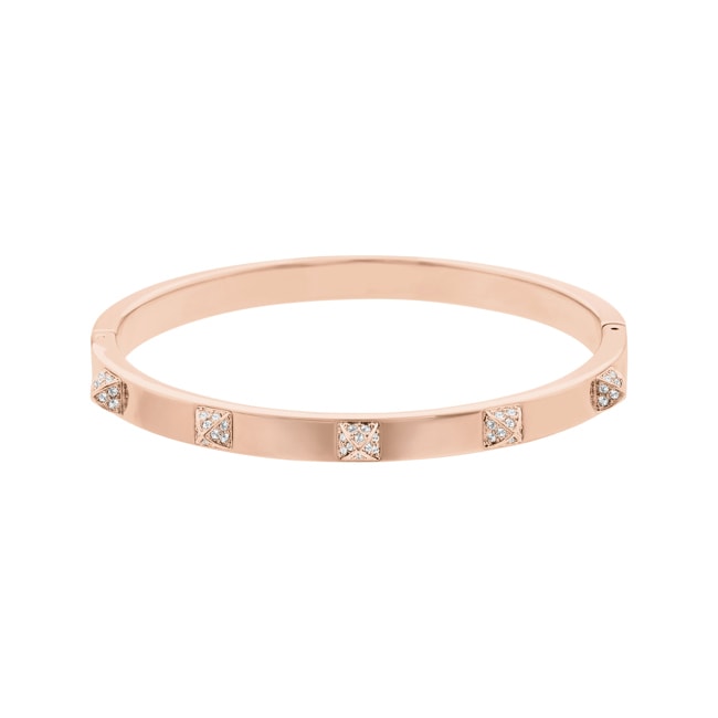 Swarovski Tactic Bangle, white, pink gold plated - M5098834