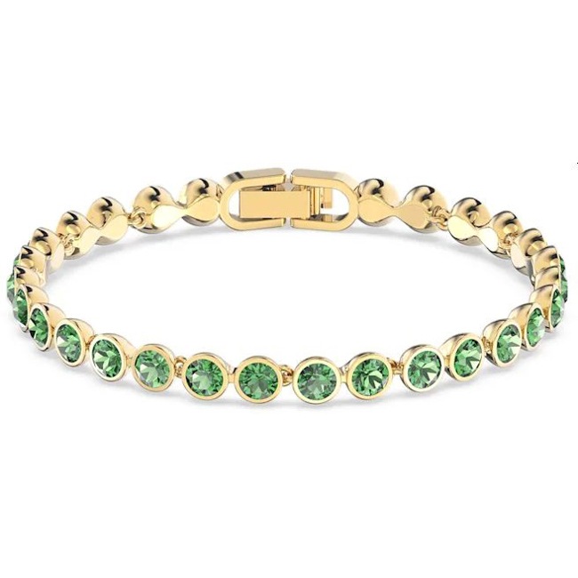 Swarovski Tennis Armband, grün, vergoldet - 5555824