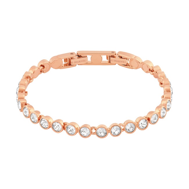 Swarovski Tennis bracelet, white, pink gold plated - 5039938