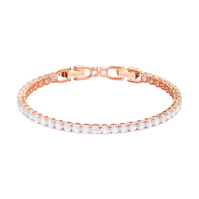 Swarovski Tennis bracelet, white, pink gold plated - 5464948