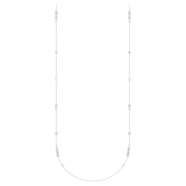 Swarovski Tennis Deluxe Mixed Matinée-Kette, weiss, rhodiniert - 5562083