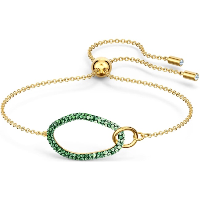 Swarovski The Elements bracelet, green, gold plated - 5563935