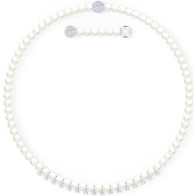 Swarovski Treasure Pearls necklace, white, rhodium plated - 5563289