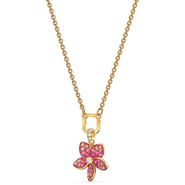 Swarovski Collier Tropical Flower, rose, métal doré - 5524356
