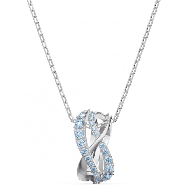 Swarovski Collier Twist Rows, Bleu, Métal rhodié  - 5582806