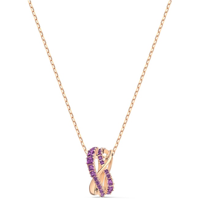 Swarovski Twist Rows Halskette, violett, rosé vergoldet - 5563907