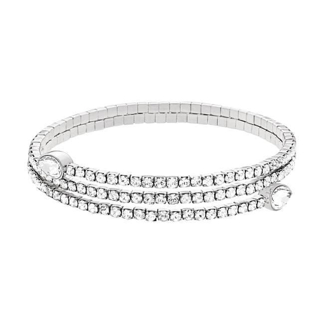 Swarovski Bracelet-jonc Twisty, blanc, métal rhodié - 5528443