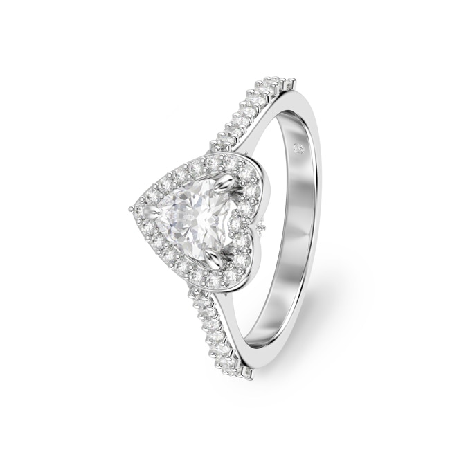 Swarovski Una Angelic Motivring Herz Weiss rhodiniert - M5744045