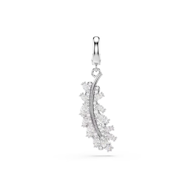 Swarovski Vienna Charm Pendant Feather Rhodium plated - 5757739