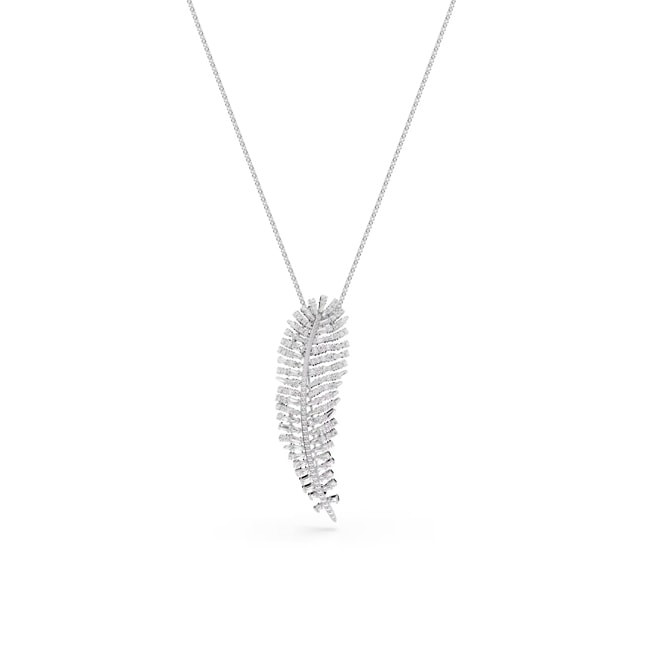 Swarovski Vienna Necklace / Brooch Feather White Rhodium plated - 5749209