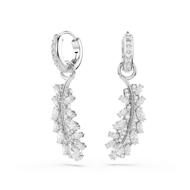 Swarovski Vienna Drop Earrings Feather White Rhodium plated - 5754272