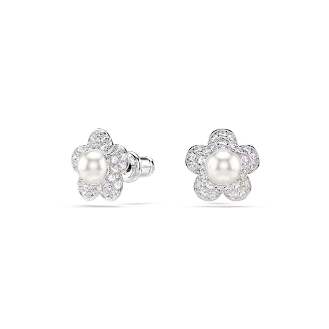Swarovski x Ariane Grande Clous d'oreilles Fleur rhodié - 5756098