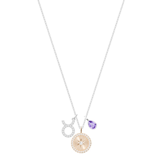 Swarovski Zodiac Halskette, Stier, lila, rhodiniert - 5349223