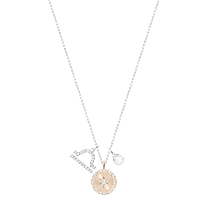 Swarovski Zodiac necklace, Libra, white, rhodium plated - 5349218