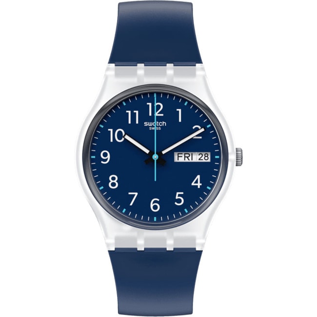 Swatch Original 34 Rinse Repeat Navy Day Date - GE725