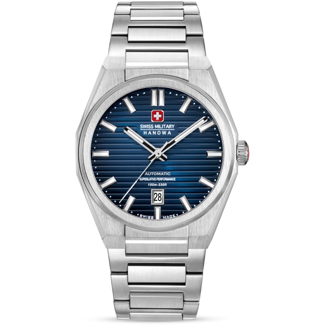 Swiss Military Hanowa Avalanche Automatique Date Argenté / Bleu - SMWGL0006901