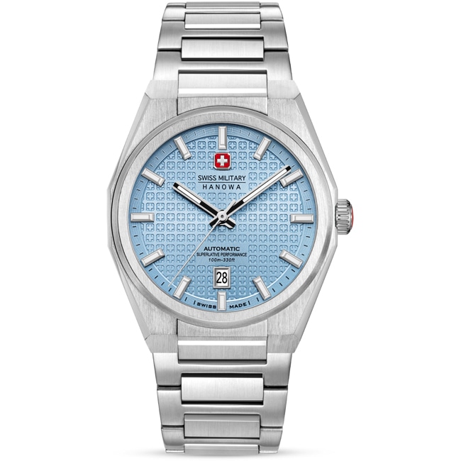 Swiss Military Hanowa Avalanche Automatique Date Argenté / Bleu clair - SMWGL0006904