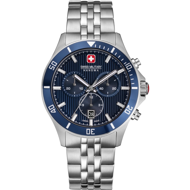 Swiss Military Hanowa Flagship Heritage Chrono Silvery / Blue - SMWGI0007603