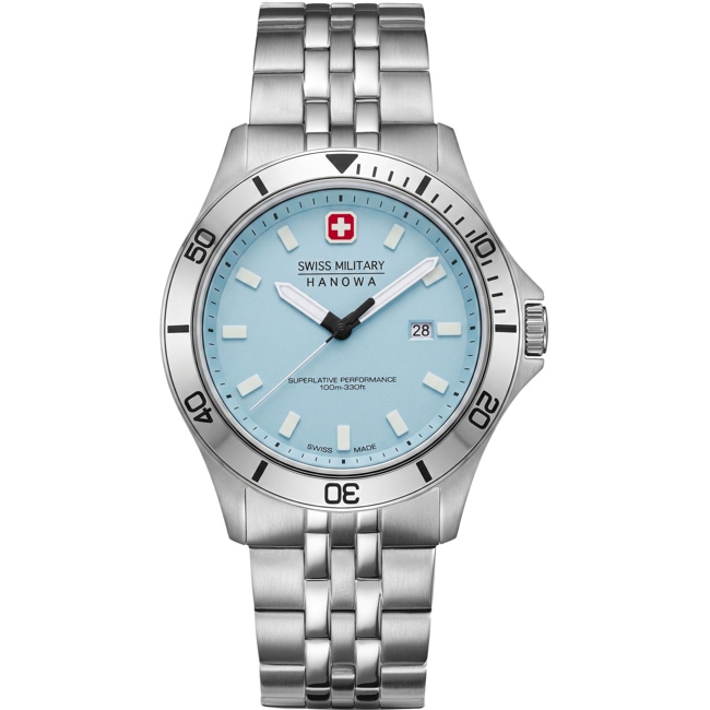 Swiss Military Hanowa Flagship Heritage Argenté / Bleu Clair - SMWGH0008503