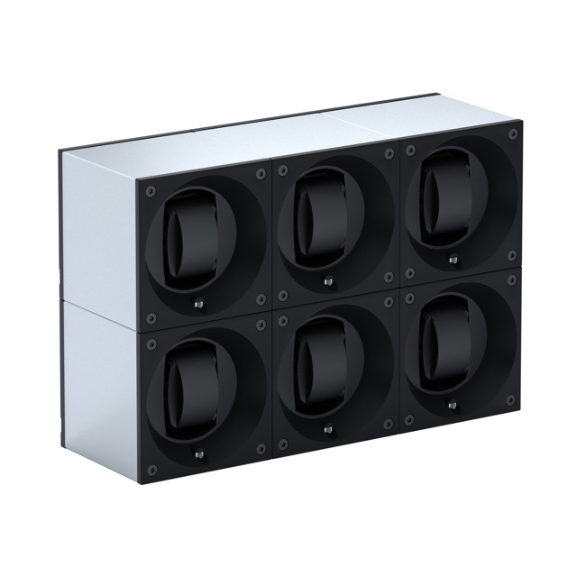 SwissKubik Masterbox Aluminium Argent - 6 montres - SK06.AE002