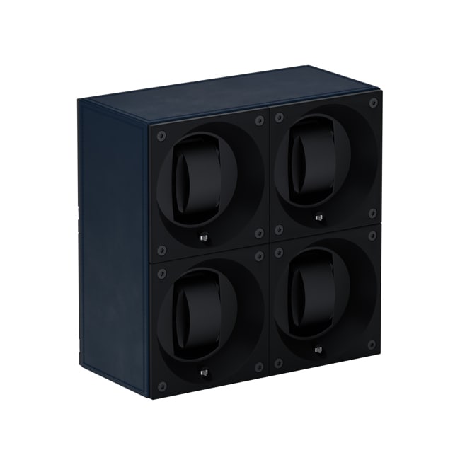 SwissKubik Masterbox Cuir Bleu Marine - 4 montres - SK04.CV006