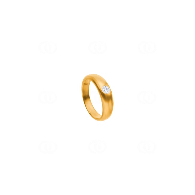 Anneau de baptême or jaune 750/18 ct avec diamant 0.02ct W/Si - 1189.02023/0006